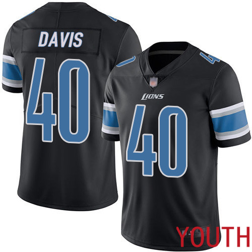 Detroit Lions Limited Black Youth Jarrad Davis Jersey NFL Football 40 Rush Vapor Untouchable